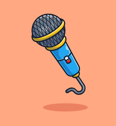 Illustration of a handheld microphone.