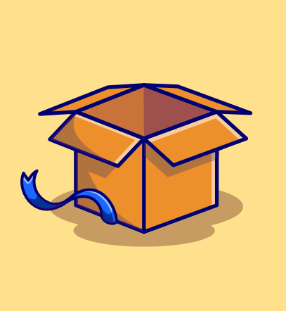 Illustration of an open cardboard box