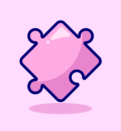 Illustration of a pink puzzle piece