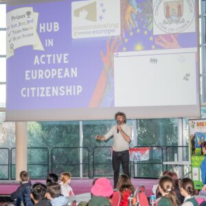 EU Quiz with Philip Murphy and primary school children in preparation for the